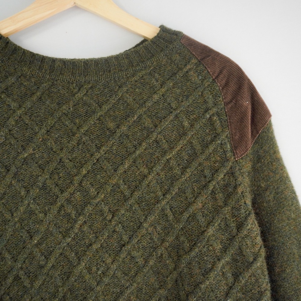 Telluride Clothing Men's Wool Sweater with Cordoroy Shoulder Patches M Grandpa - Picture 2 of 9